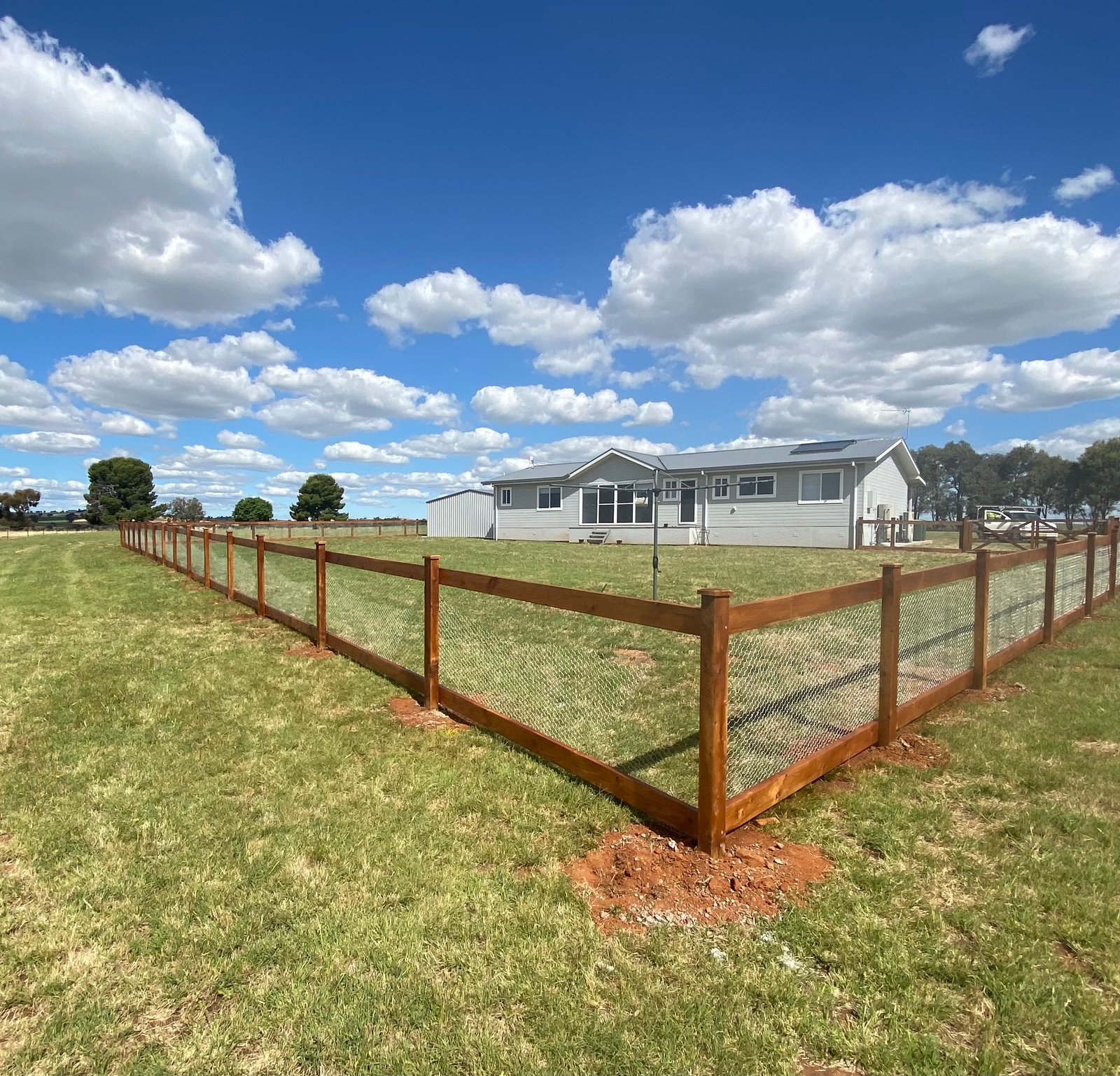 Post and rail rural fencing